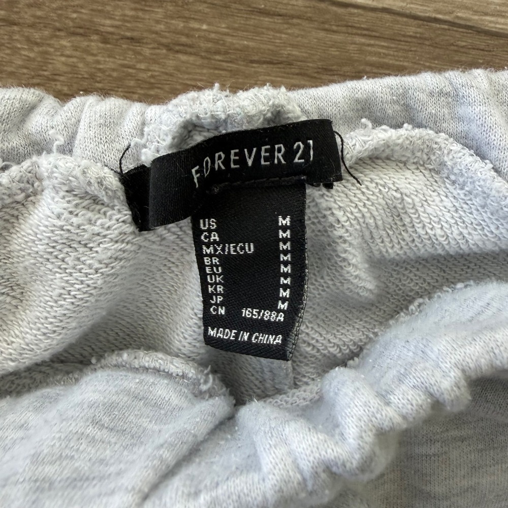 Forever 21 Womens Heather Gray Wide Leg Sweatpants Lounge Pants Size M - Picture 6 of 7
